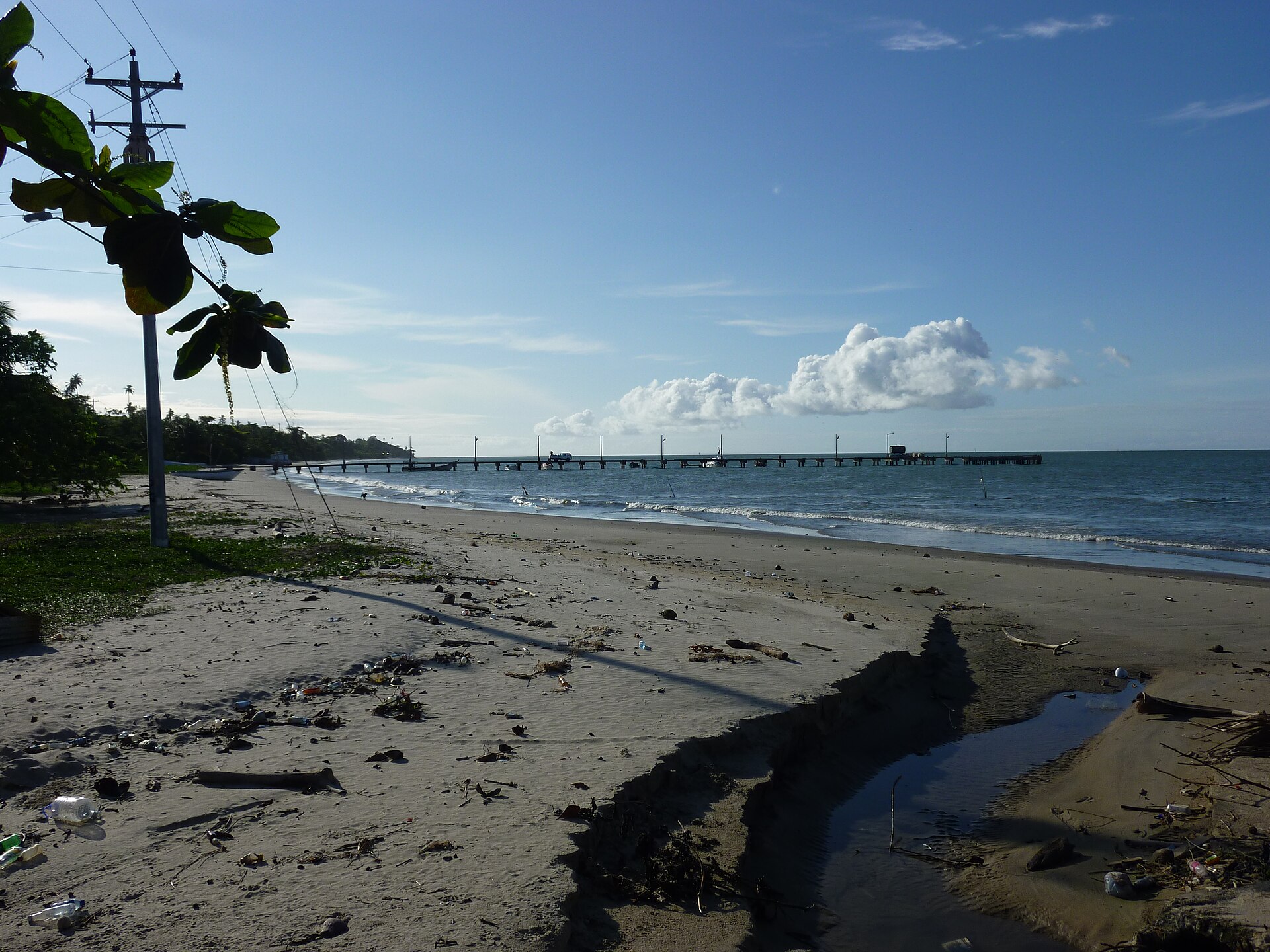 The shoreline at Cedros, on the Gulf of Paria.